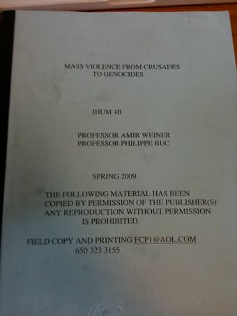 IHUM Mass Violence Spring Course Reader $20 1