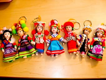 Chinese minority doll keychains $2 each. 1