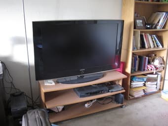 moving sale, 47'' Samsung TV, stand, Simmons mattress, iron etc 1