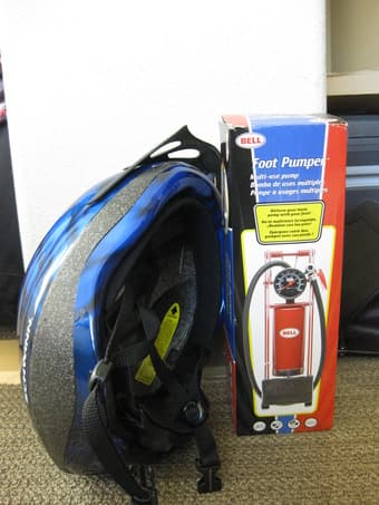 Woman's bike + Helmet + Foot pumper - $60 in total 2