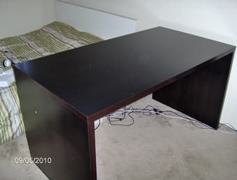 Large black desk, $35 obo 1