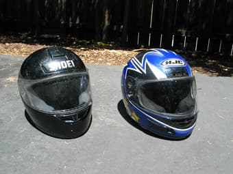 2 motorcycle helmets, $35 each 1