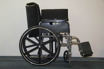 Foldable wheelchair with leg rest in great condition for sale 2