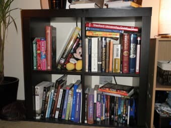 Dark brown wooden book shelf 1