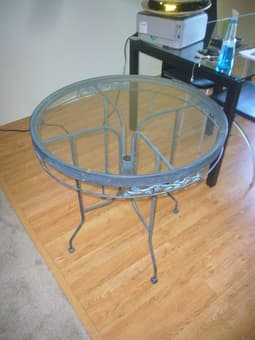 Garden glass table - Wrought Iron - $30 (menlo park) 1