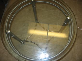Beautiful Round table w/ glass top $25 each/ $35 for two 2