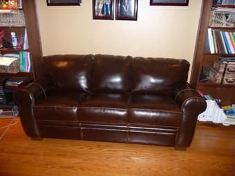 Leather Sofa with Pull-Out Bed 1