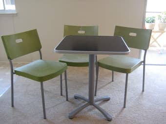 outdoor table/chair set $40 + charcoal grill $30 1
