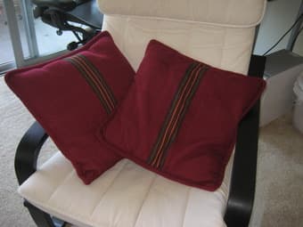 Decorative red woven pillows & decorative blanket - $15 1