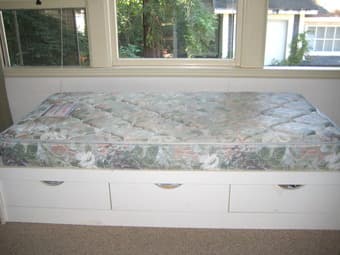 White Single Bed with 3 Drawers + mattress(pictures attached) - $50 1