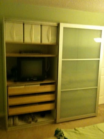 Large Wardrobe with Frosted Glass Doors - $700 2