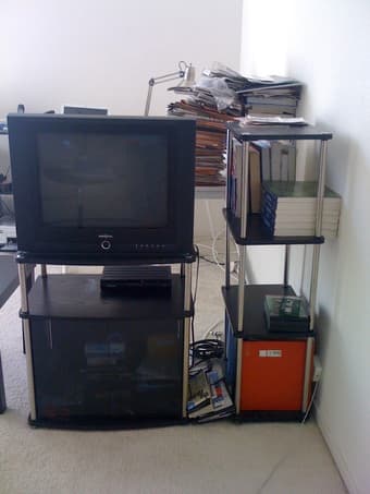 Shelving units, TV stand - $40 2