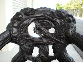 Wooden Hand Carved Dragon Arm Chair $225 3
