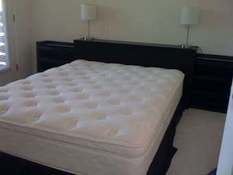 3-piece headboard/ bed shelf set - $150 1