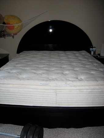 Black lacquer headboard, attaches to all standard queen bed frames,$15 2