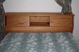 Oak Queen bookcase headboard: $30 1