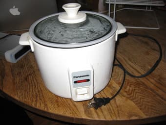 Storage drawer ($10), 3 cup ricecooker ($10), fan ($7), kettle ($5) 2