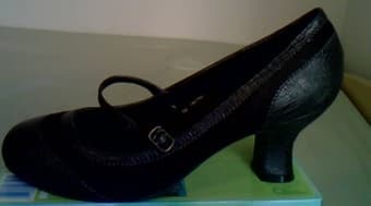 Dark Brown Suede/Croc Heels, Size 9 ($5) 1