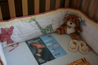 IKEA Full Size Bed Frame + Crib and baby 3