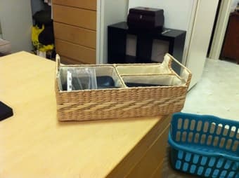 Whicker waste basket and side-table basket (matching set) - $5 2