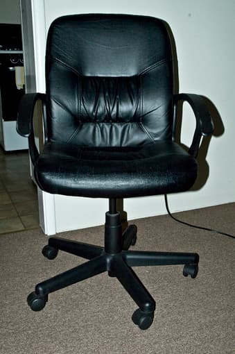 Leather office chair, used, $30 1