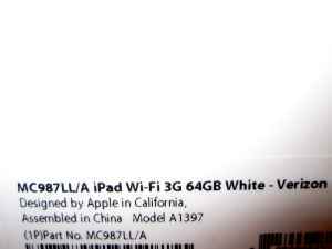 New iPad 2 64GB + 3G + WiFi in WHITE (Verizon) 3