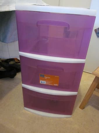 3-drawer pink plastic cart - $5 1