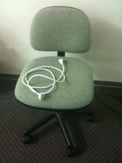 Macbook charger extension and a chair $5 each 1