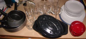 Assorted Pots/Pans/Glasses/Plates/Bowls - $15 1
