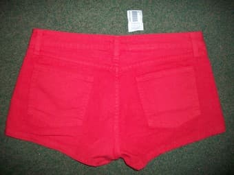NEW American Apparel Red Denim Shorts 2