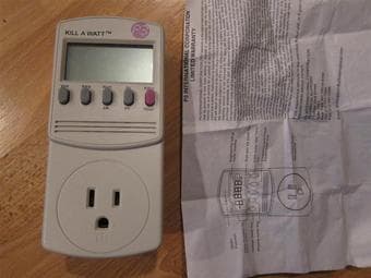 Kill-A-Watt power consumption meter.  $10 1