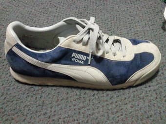 Puma Roma sneakers sz 10.5, lightly used, navy & gray 2