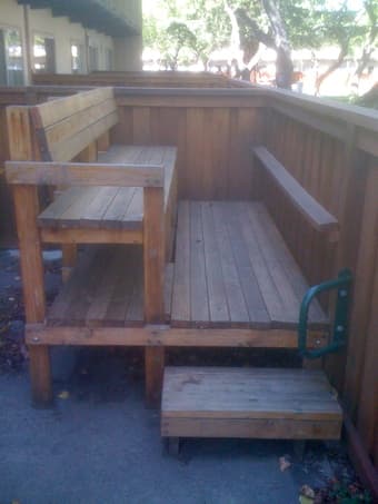 Wooden deck/bench for EV backyard $50 OBO 1