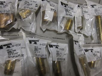 Brass pipe fittings, $30 2