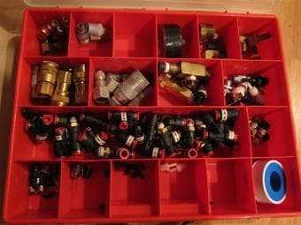 Pneumatic Fittings in a carry case, $28 1