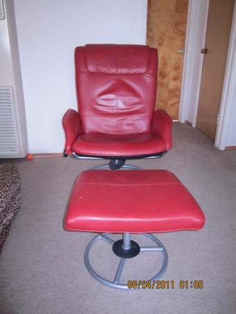 Leather Chair and Ottoman 1