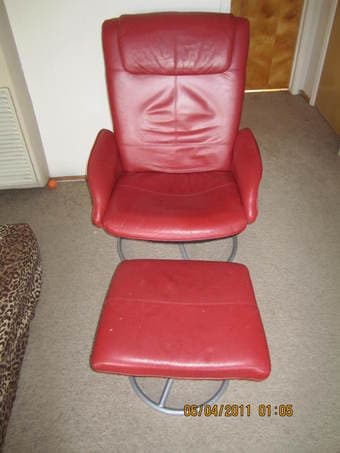 Leather Chair and Ottoman 2