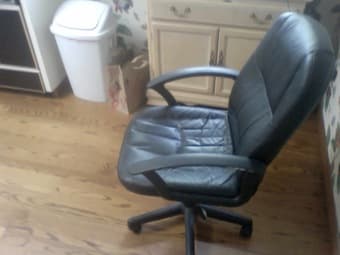 Leather Rolling Desk Chair 1