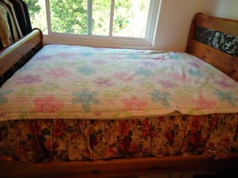 Queen Bed Wooden Frame  $60 2