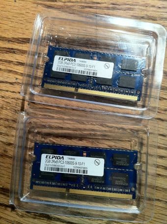 x2 BRAND NEW  ELPIDA 2GB DDR3 1333 (PC3-10600) Laptop Memory - $75 1