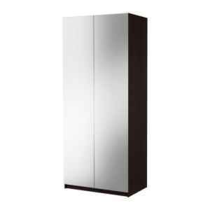 Ikea Closet in dark wood with mirrored doors $150 1