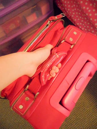 Hot Pink Guess Carry On Suitcase - $8 3