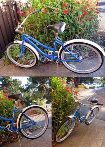 24" Beach Cruiser Bike + Strong U-Lock 1