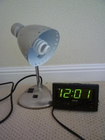 Desk lamp ($5) and alarm clock ($5) 1