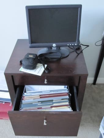 $60--File Cabinets-Cream and Dark Brown 2