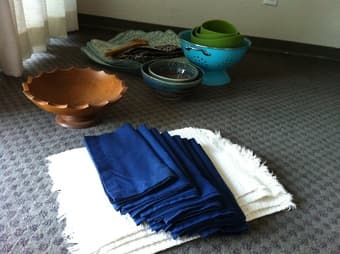 Kitchen Supplies - mixing bowls, napkins, placemats, strainer, etc. 1