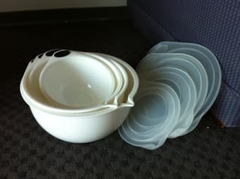 Kitchen Supplies - mixing bowls, napkins, placemats, strainer, etc. 2