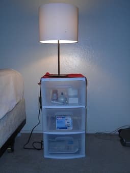 ikea table lamp and sterilite drawer for $15 1