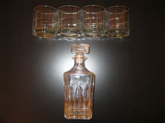 Whiskey Decanter + 4 Tumblers - $15 obo 1