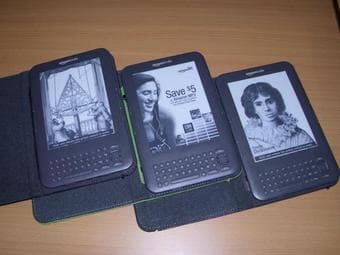 LIKE NEW Kindle Keyboard + Leather Cover - $90 1